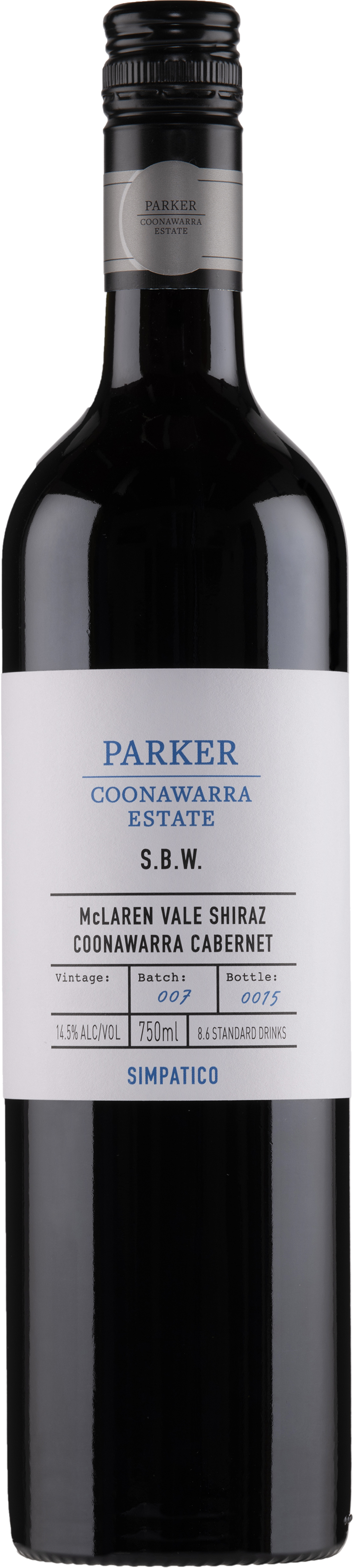 Parker Coonawarra Estate S.B.W. Simpatico McLaren Vale Coonawarra Shiraz Cabernet Sauvignon 2019